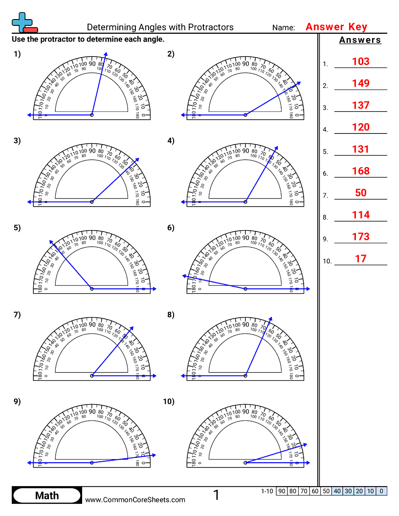 4.GM.2.1 Worksheets - determining-angles-with-protractors worksheet