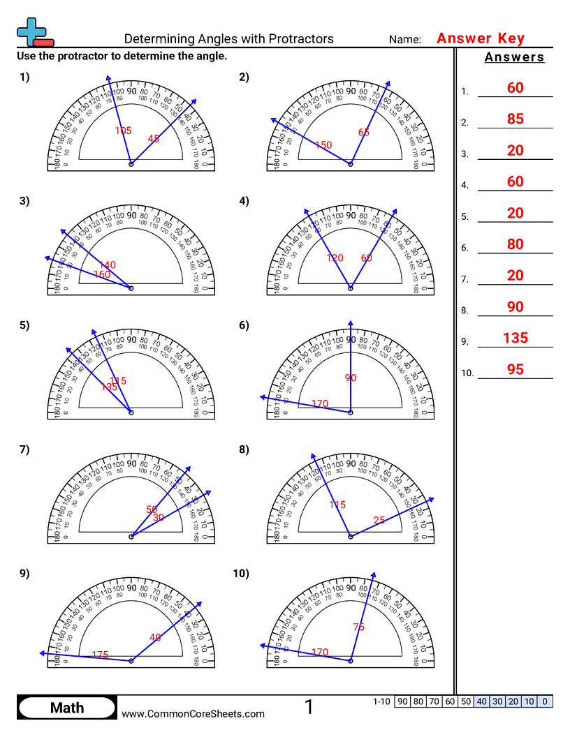 4.GM.2.1 Worksheets - determining-angles-with-protractors worksheet