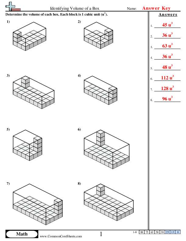 Volume Worksheets