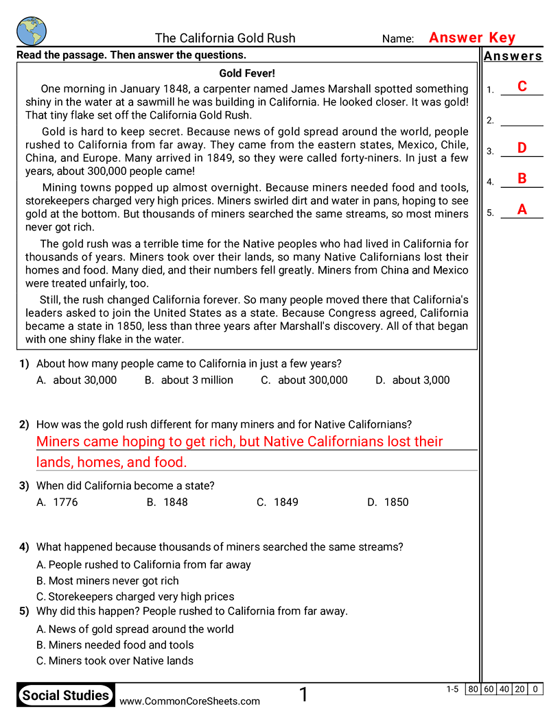 U.S. History Worksheets - Cause and Effect worksheet