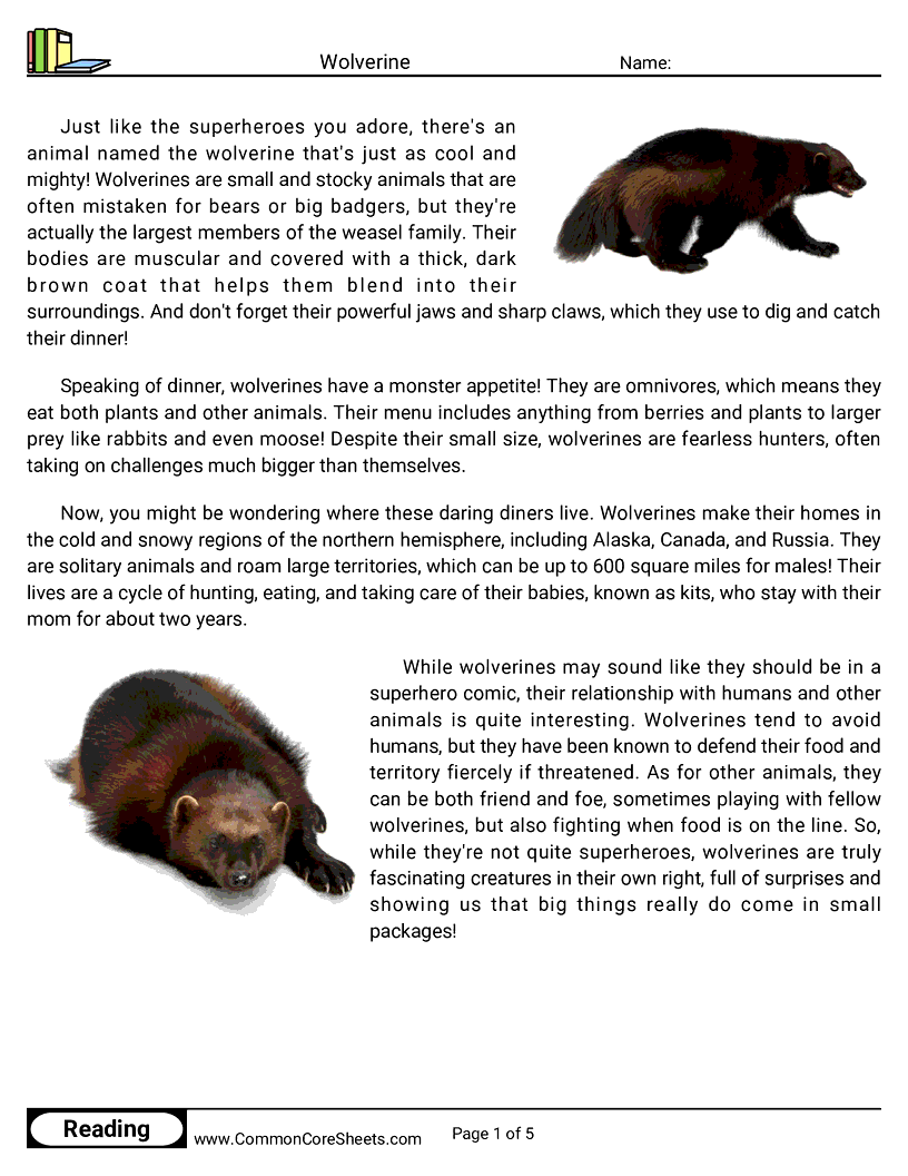 Share - wolverine worksheet