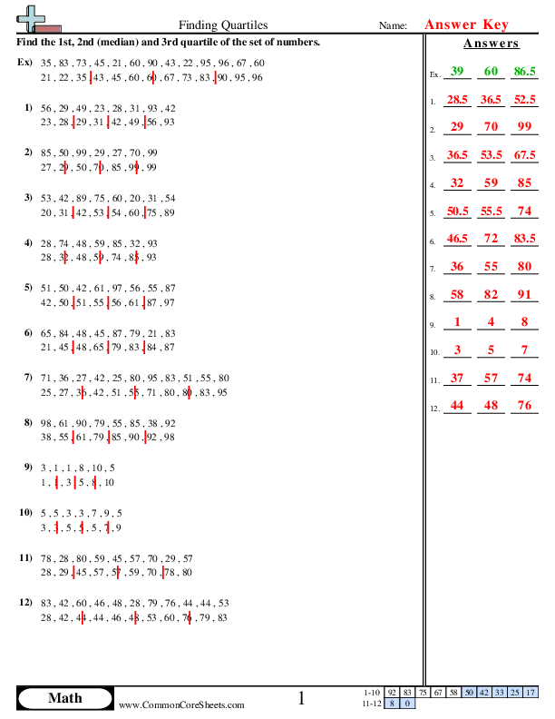  - finding-quartiles worksheet