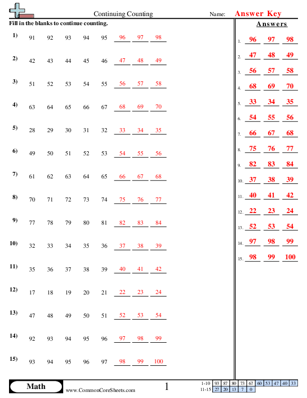  - counting-within-120 worksheet