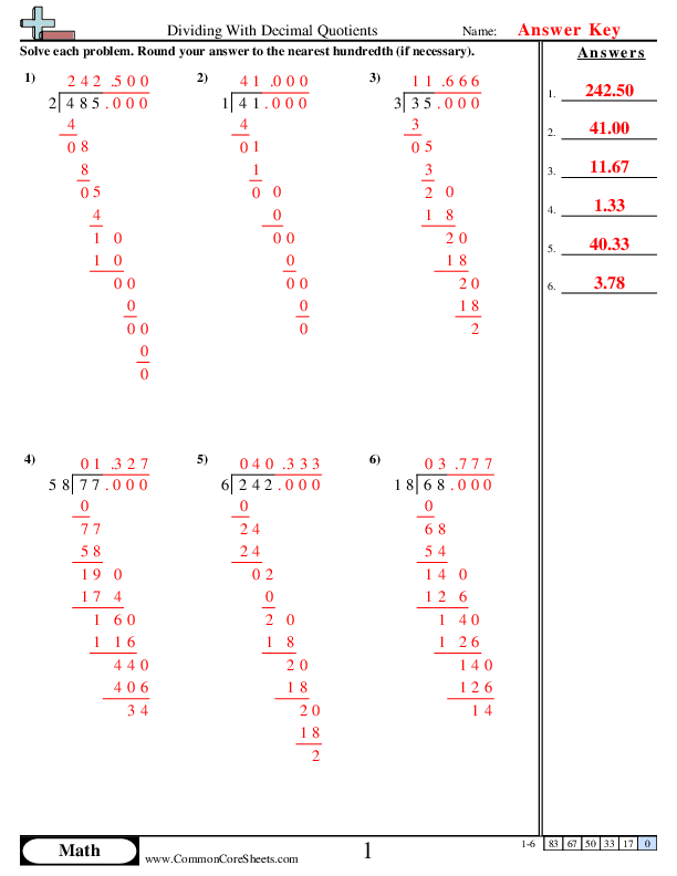  - dividing-with-decimal-quotients worksheet