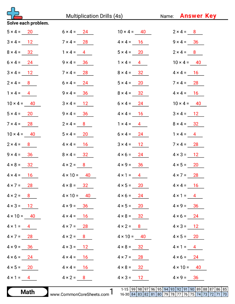 Share - 4s-horizontal worksheet