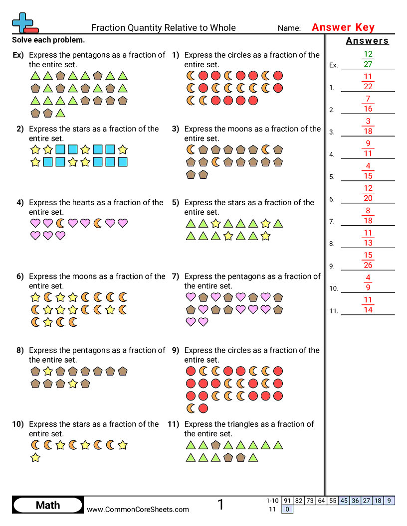 Fraction Worksheets - fraction-of-whole-visual worksheet