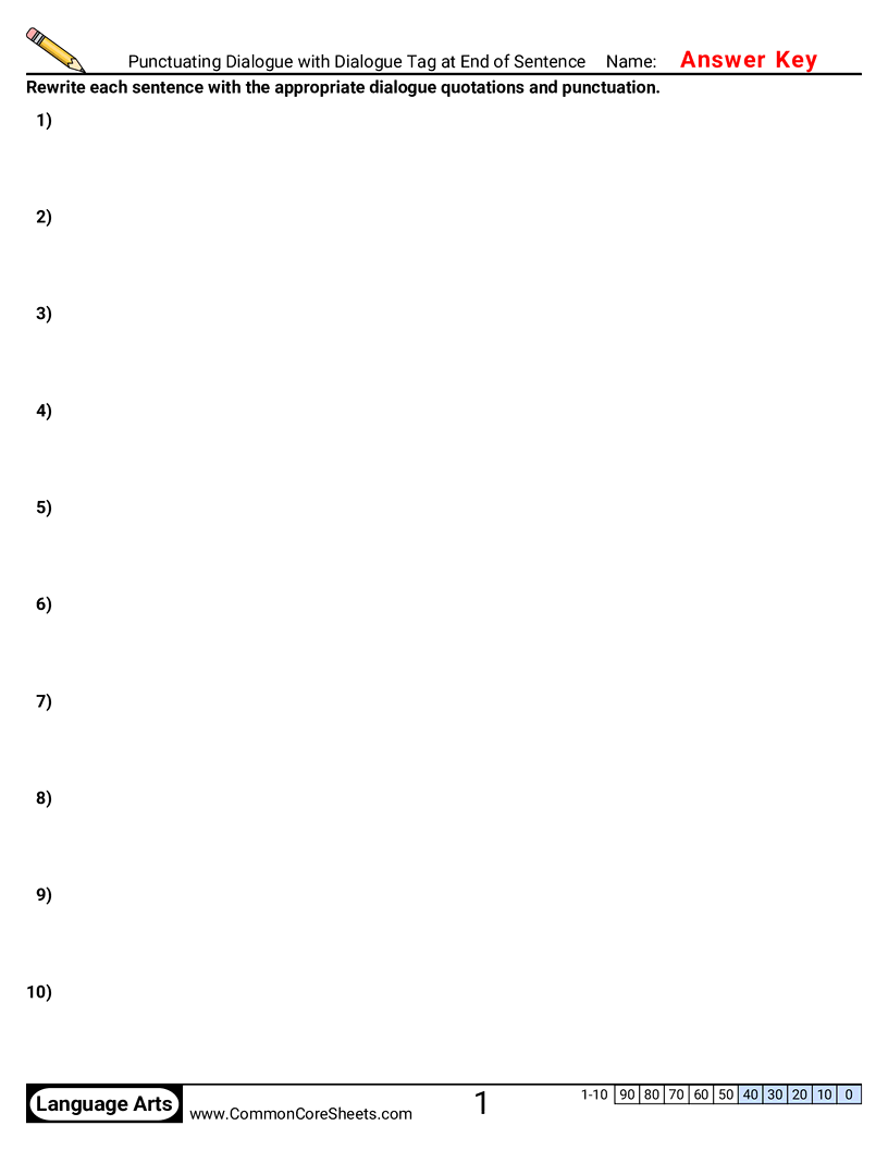 Share - punctuating-dialogue-with-dialogue-tag-at-end-of-sentence worksheet