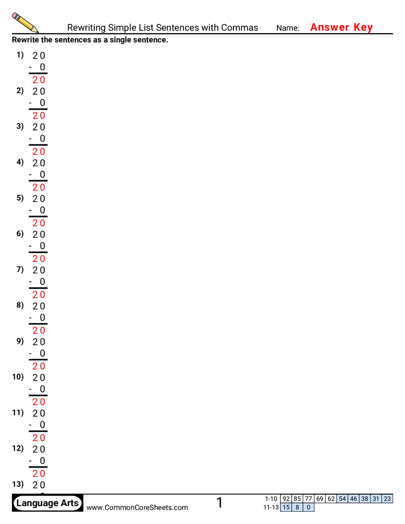 Share - rewriting-simple-list-sentences-with-commas worksheet