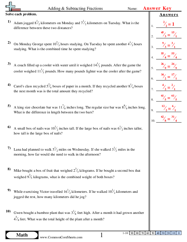  - word-problems-same-denominator worksheet