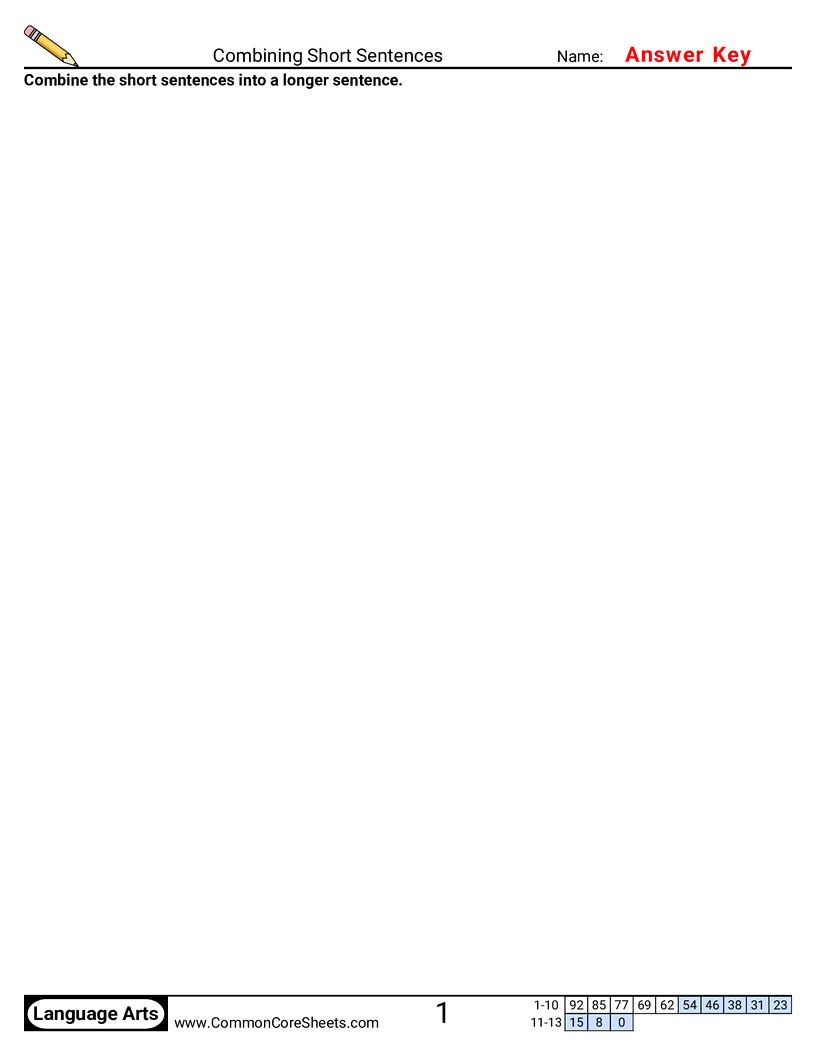 Share - combining-short-sentences worksheet