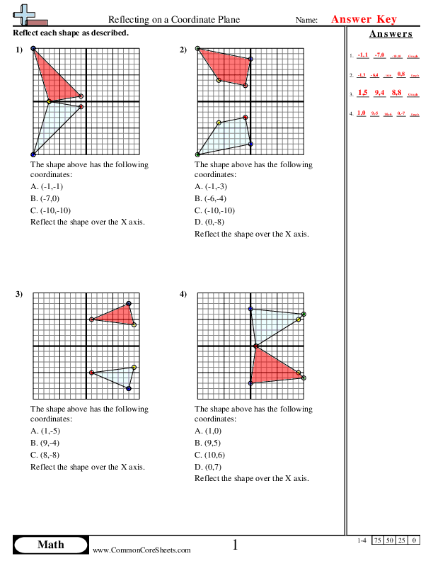  - reflecting-on-coordinate-plane worksheet