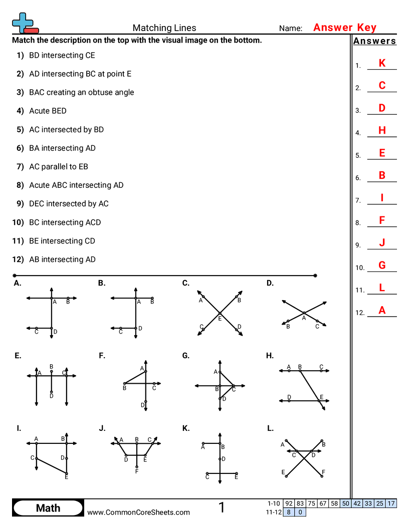 Share - matching-lines worksheet