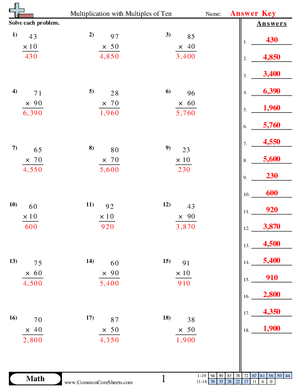  - multiplying-10s worksheet