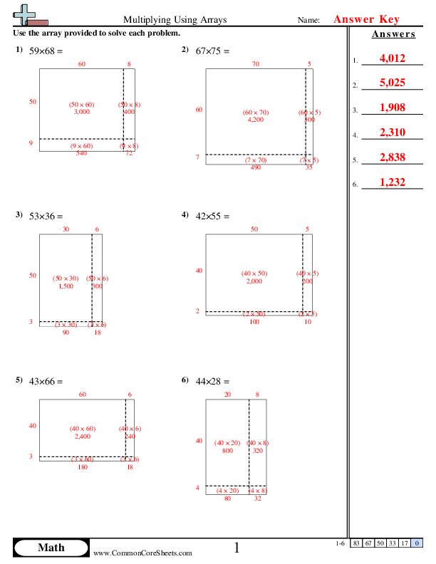  - multiplying-using-arrays worksheet