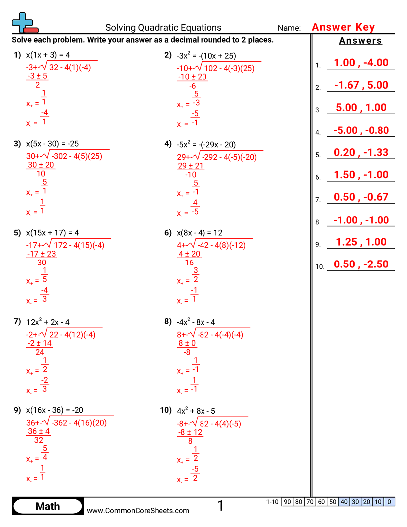 Share - solving-quadratic-equations worksheet