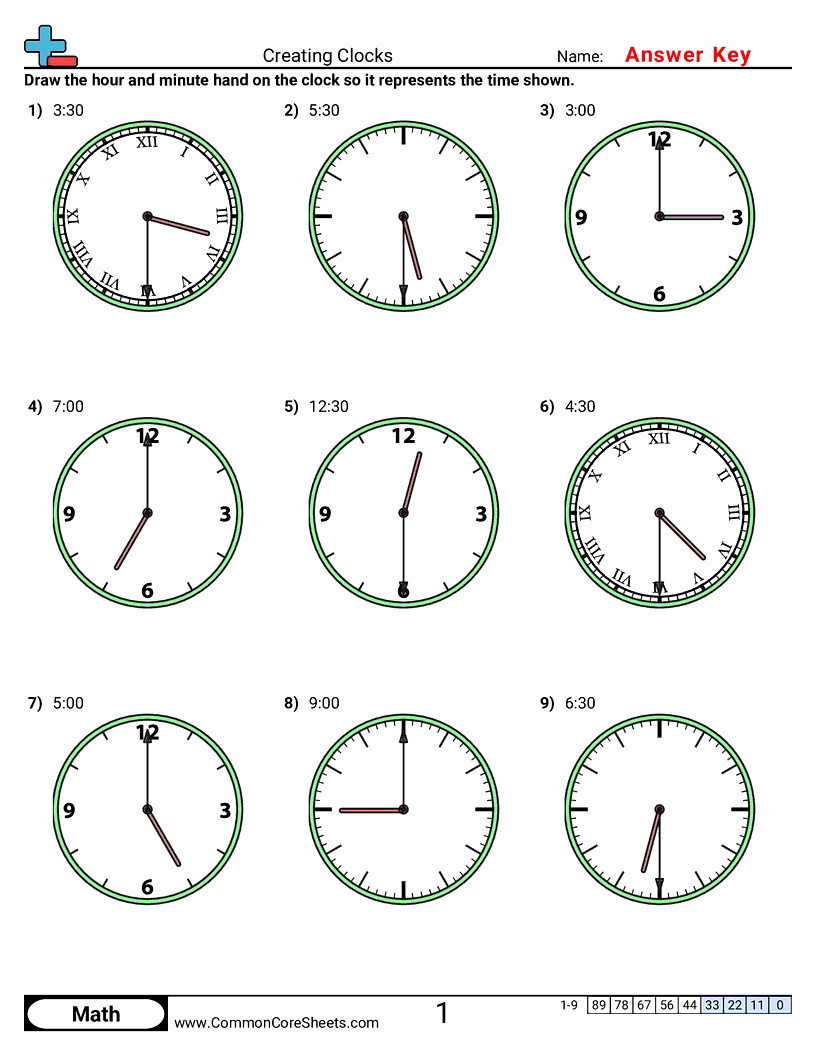 1st Grade Time Worksheets - creating-clocks-half-hour-increments worksheet