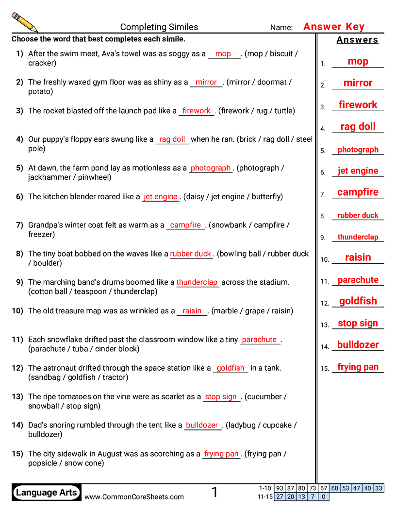 Related worksheet