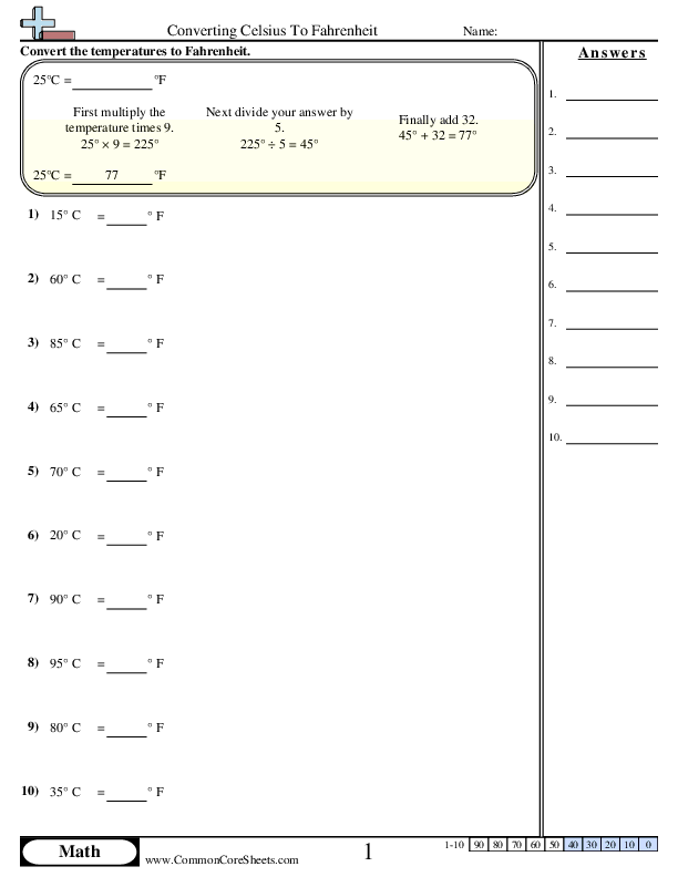 Converting Fahrenheit to Celsius with No Negative Values (A)